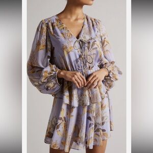 Ted Baker Pastel Floral Long Sleeve Dress
